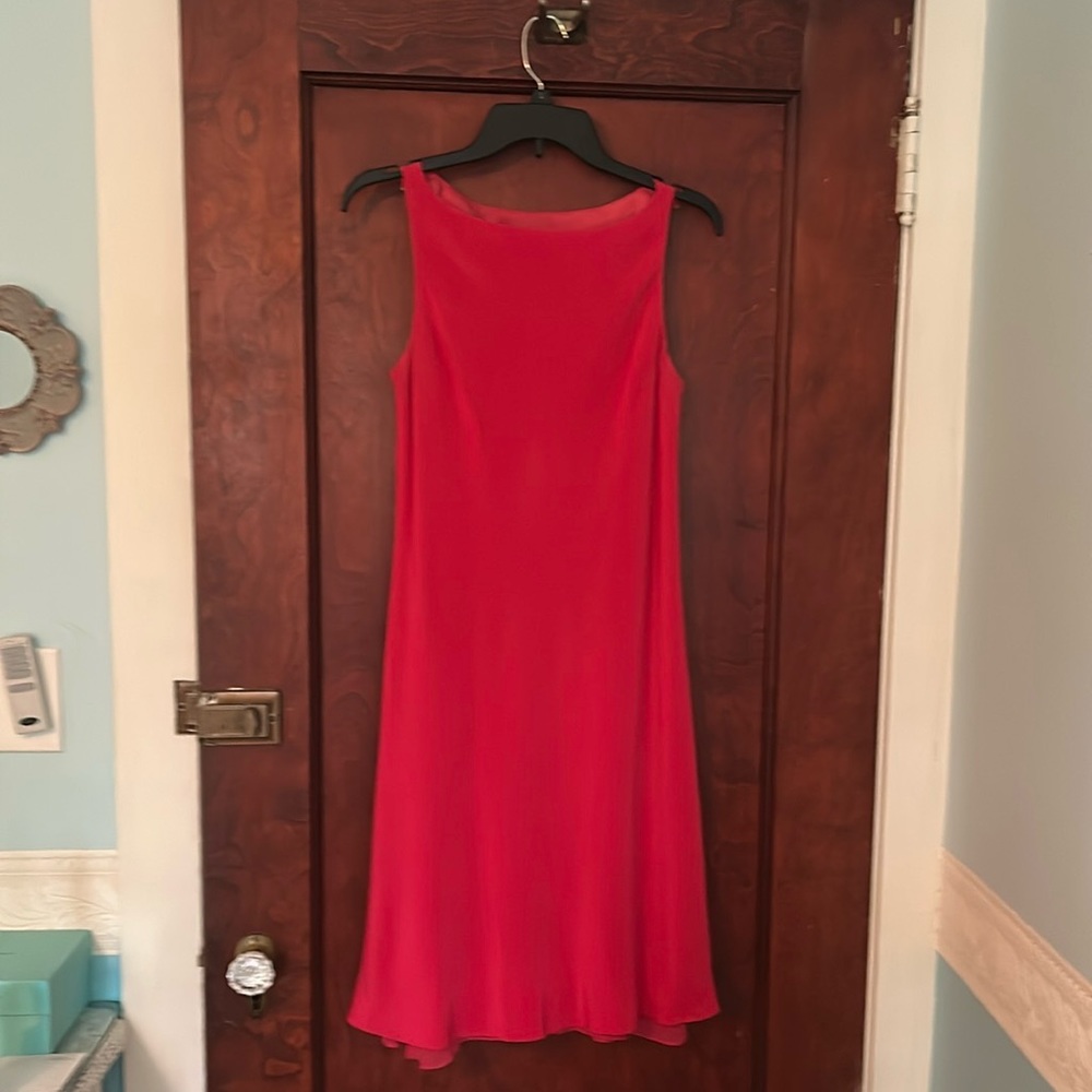 Jones New York pink silk sleeveless dress. - Picture 6 of 9